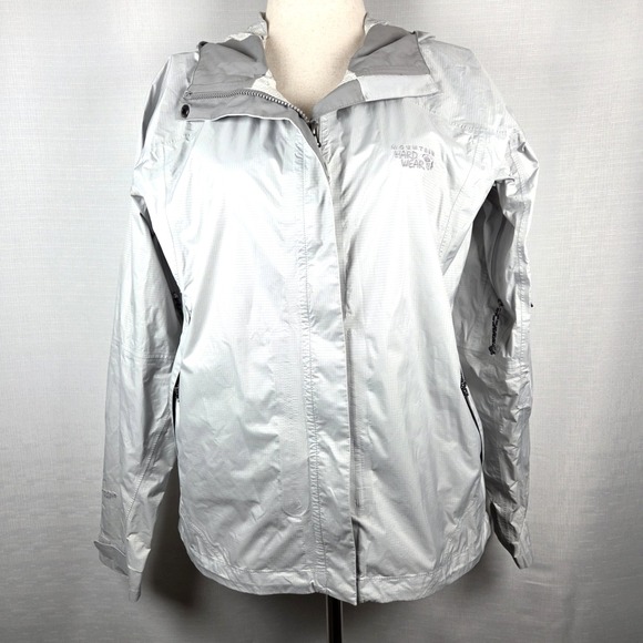 Mountain Hardwear Women's M Light Gray Hooded Windbreaker‎ Jacket Gorpcore - Picture 3 of 8